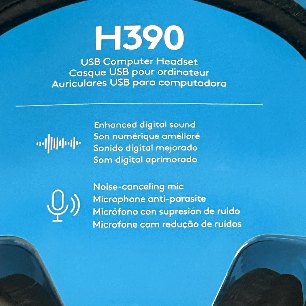 Logitech ClearChat Comfort/USB Headset H390 Black‎ NEW!